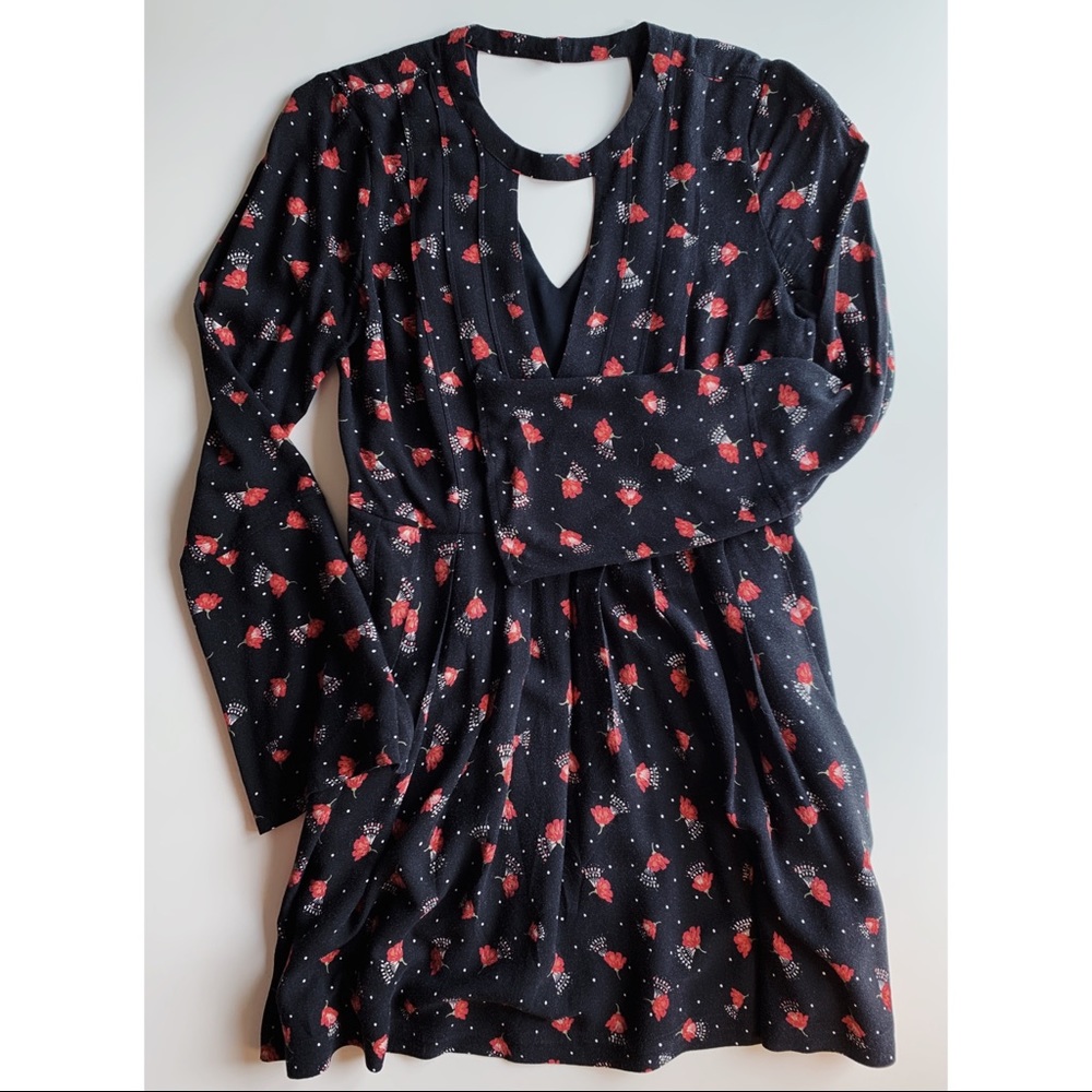 Free People Boho Bell Sleeve Mini Dress